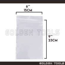 Load image into Gallery viewer, 100 Pcs 6'' X 9" (15cm x 23cm) Thick Transparent Packaging Plastic Bag Sealable Zipper Zip Lock Storage Organizer
