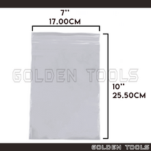 Load image into Gallery viewer, 100 Pcs 7'' x 10'' (17cm x 25.5cm) Thick Transparent Packaging Plastic Bag Sealable Zipper Zip Lock Storage Organizer
