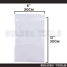 Load image into Gallery viewer, 100 Pcs 8.0'' X 12.0" (20cm x 30cm) Thick Transparent Packaging Plastic Bag Sealable Zipper Zip Lock Storage Organizer
