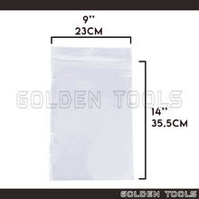 Load image into Gallery viewer, 100 Pcs 9.0'' X 14.0" (23cm x 35.5cm) Thick Transparent Packaging Plastic Bag Sealable Zipper Zip Lock Storage Organizer
