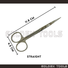 Load image into Gallery viewer, Stainless Steel Scissors With Straight / Curved End Gunting Emas Collar Cutting Scissors Jewellery Dental Tools
