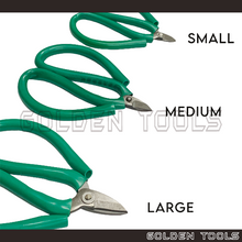 Load image into Gallery viewer, 10.5cm 12cm 14cm Jewellery Chain Scissors With Vinyl Handle Gunting Emas Tiny Tip Cutter Precise Cutting Tools
