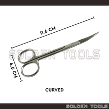 Load image into Gallery viewer, Stainless Steel Scissors With Straight / Curved End Gunting Emas Collar Cutting Scissors Jewellery Dental Tools
