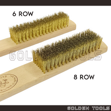 Load image into Gallery viewer, 8 Rows / 6 Rows THICK Copper Wire Brush With Wood Handle For Metal Cleaning And Polishing Jewelry Tools Polishing Tools
