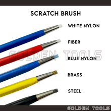 Load image into Gallery viewer, Scratch Brush White Nylon, Fiber Glass, Blue Nylon, Steel, Brass Bristles Jewelry Watch Coin Electronic Rust Remove
