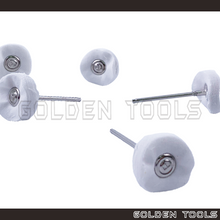 Load image into Gallery viewer, 21mm Abrasive Mounted White Cloth Disc Wheel Brush 2.35mm Shank Jewellery Metal Polish Dental Polishing Kain Kilat

