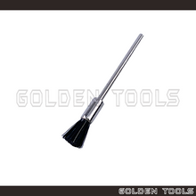 Load image into Gallery viewer, 5.8cm Black Bristle End Brush With 2.35mm Shank Rotary Tool Jewellery Metal Polish Dental Polishing Kain Kilat
