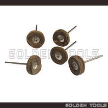 Load image into Gallery viewer, 4.5cm Cowhide Leather Disc Wheel With 2.35mm Shank Rotary Tools Jewellery Metal Polish Dental Polishing Kain Kilat
