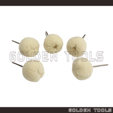 Load image into Gallery viewer, 22mm Cotton Round Dremel Buff Ball Shape With 2.35mm Shank Jewellery Metal Polish Dental Polishing Kain Kilat
