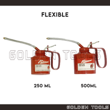 Load image into Gallery viewer, Red Oil Can Wesco Type Oiler Pump Pot with Flexible Fixed Spout Steel Can Lubricant Nozzle
