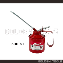 Load image into Gallery viewer, Red Oil Can Wesco Type Oiler Pump Pot with Flexible Fixed Spout Steel Can Lubricant Nozzle

