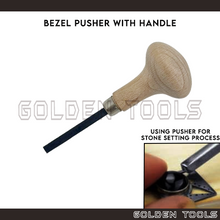 Load image into Gallery viewer, Bezel Pusher For Stone Setting Wooden Handle Gem Ring Settings Jewellery Setting Bezel DIY Ring Craft Cincin Batu
