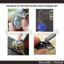 Load image into Gallery viewer, Pusher Set for Stone Setting Wooden Handle Gem Ring Settings Jewellery Setting Bezel Prong DIY Ring Craft Cincin Batu
