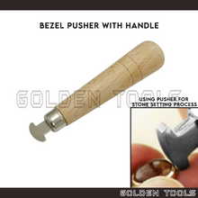 Load image into Gallery viewer, Bezel Pusher For Stone Setting Wooden Handle Gem Ring Settings Jewellery Setting Bezel DIY Ring Craft Cincin Batu
