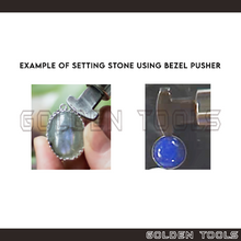 Load image into Gallery viewer, Bezel Pusher For Stone Setting Wooden Handle Gem Ring Settings Jewellery Setting Bezel DIY Ring Craft Cincin Batu
