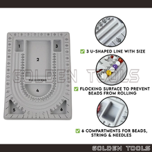Load image into Gallery viewer, Bead Design Board Flocked Bead Tray Beading Board Jewelry Making DIY Organising Manik Art Work
