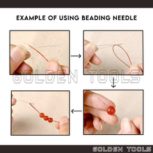 Load image into Gallery viewer, 4 Pcs Big Eye Beading Needle 2.25" 4.5" Big Eye Beading Tools DIY Handicraft Bracelet Beadsmith Art Works
