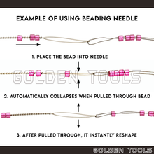 Load image into Gallery viewer, 4 Pcs Collapsible Eye Twisted Beading Needle 2.5" 5" Beading Tools DIY Handicraft Bracelet Beadsmith Art Works
