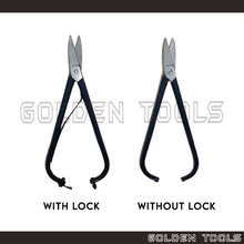 Load image into Gallery viewer, 7" Jeweller Snipper With Lock Straight Blades Spring Inside Lap Joint Back Lock Pattern Cutting Metal Sheet Goldsmith
