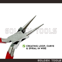 Load image into Gallery viewer, 130mm Round Nose Jeweller Plier With Smooth Jaw Jewellery Making Tools Casting Tools Holding Tools Shaping Tools
