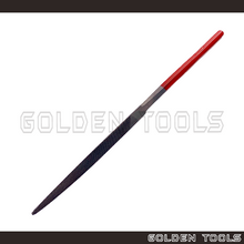 Load image into Gallery viewer, UO-Chikyu 220mm Triangle Swiss Pattern Hiroshima File With Red Handle Kikir Emas Besi Metal Jewellery Polishing
