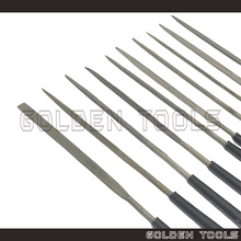 Load image into Gallery viewer, 10 Pcs Precision Needle Files Set With Plastic Handle Kikir Emas Besi Casting Tools Polishing Tools
