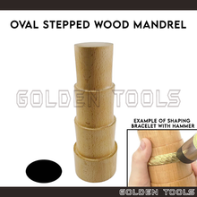 Load image into Gallery viewer, Oval Wood Stepped Bracelet Mandrel Bangle Making Shaping DIY Jewellery Tools
