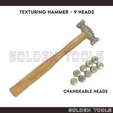 Load image into Gallery viewer, 65mm Texturing Hammer With 9 Changeable Heads Handicraft Art DIY Jewellery Making Tools
