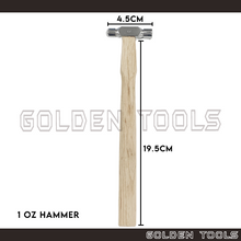 Load image into Gallery viewer, Ball Pein Hammer 1 Oz / 2 Oz Double Sided Domed Head Jewellery Making Handicraft DIY Art Watchmakers
