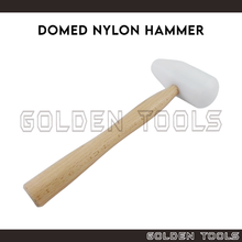 Load image into Gallery viewer, Domed Nylon Hammer With Wood Handle Nylon Mallet Hand Tools Casting Shape Making DIY Hammering Tools
