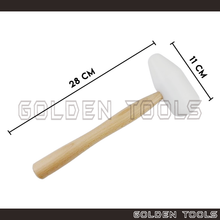 Load image into Gallery viewer, Domed Nylon Hammer With Wood Handle Nylon Mallet Hand Tools Casting Shape Making DIY Hammering Tools
