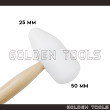 Load image into Gallery viewer, Domed Nylon Hammer With Wood Handle Nylon Mallet Hand Tools Casting Shape Making DIY Hammering Tools
