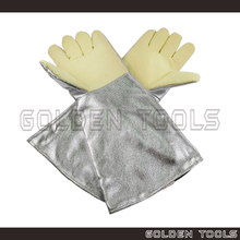 Load image into Gallery viewer, 15.5" Heat / Flame Resistance Gloves For Industrial Use Metal Melting Handling Furnace Laboratory Casting Tools

