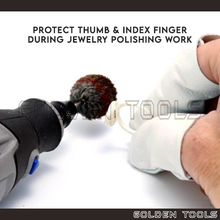 Load image into Gallery viewer, Finger Thumbs Glove Leather Finger Cot Sarung Jari for Polishing Works DIY Crafting Works Jewelry Handling
