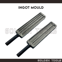 Load image into Gallery viewer, 10" Melting Ingot Iron Trough With Double-sided Acuan Tuang Emas Perak Multiple Grooves Gold Bar Metal Jewellery Casting
