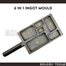 Load image into Gallery viewer, Ingot Mould 6 in 1 Pure Bar Metal Melting Jewellery Casting Tools
