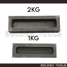 Load image into Gallery viewer, 1 Kg / 2 Kg Graphite Ingot Mould Acuan Tuang Emas Perak Crucible Metal Casting for Gold Bar Mould Melting Refining

