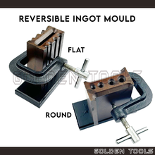 Load image into Gallery viewer, Reversible Ingot Mould Flat &amp; Round Wire Acuan Tuang Emas Perak Gelang Metal Melting Jewellery Casting
