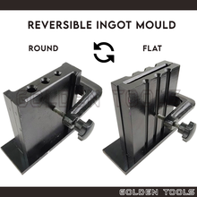 Load image into Gallery viewer, Reversible Ingot Mould Flat &amp; Round Wire 3 Sizes Acuan Tuang Emas Perak Gelang Metal Melting Jewellery Casting
