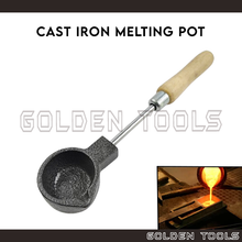 Load image into Gallery viewer, Cast Iron Melting Pot Wooden Handle For Metal Melting
