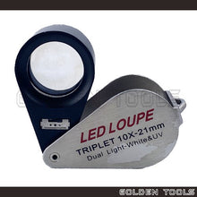 Load image into Gallery viewer, 18mm 21mm 10X 15X Silver Color Arc Form Triplet Jewellery Loupe Folding Magnifier Pocket Loupe Gemstone Kanter Pembesar
