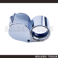 Load image into Gallery viewer, 18mm 21mm 10X 15X Silver Color Arc Form Triplet Jewellery Loupe Folding Magnifier Pocket Loupe Gemstone Kanter Pembesar
