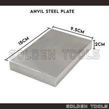 Load image into Gallery viewer, 15cm x 9.5cm x 2.0cm Polished Steel Square Anvil Metal Bench Block Casting Tools Shaping Tools Jewellery Casting
