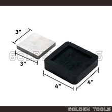Load image into Gallery viewer, Anvil Steel Bench Block 3" With 4" Rubber Base Set Art Crafting DIY Hammering Casting Tools
