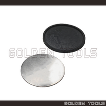 Load image into Gallery viewer, Round Anvil Steel Bench Block 5" With 5.5" Rubber Base Set Art Crafting DIY Hammering Casting Tools
