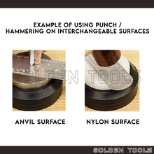 Load image into Gallery viewer, Anvil/Nylon Dapping Block with Rubber Base Bench Block Set Art Crafting DIY Hammering Casting Tools
