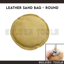 Load image into Gallery viewer, Round Leather Sand Bag DIY Hammering Jewellery Pad Non-Slip Metal Forming Stamping Bench Block
