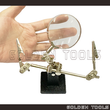 Load image into Gallery viewer, Adjustable Double Third Hand With Magnifier Soldering Station Fourth Hand Jewellery Soldering Tools
