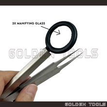 Load image into Gallery viewer, Tweezer 3x Magnifying Glass Handicraft Art DIY Watch Electronic Component Holding Tools Gemstone Cincin Batu Holder
