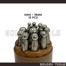 Load image into Gallery viewer, TSK 15 Pcs / 17 Pcs Dapping Punch Set Doming Punch Jewellery Making Casting Metal Casting
